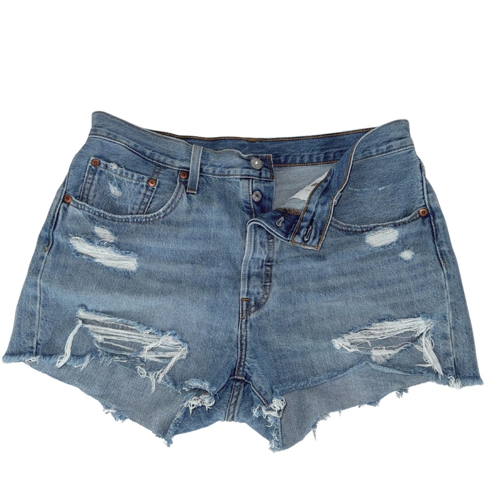 Levi's Blue Jean Shorts Distressed Cut-Off Style